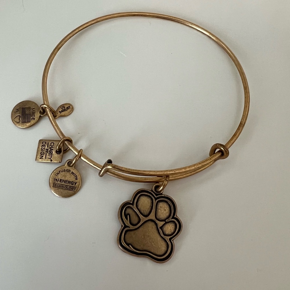 Authentic Alex and Ani Gold Bracelet Bangle - Paw Print